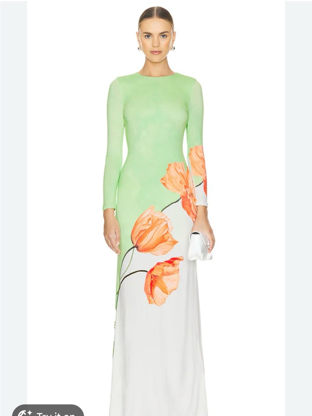 Alice + Olivia DELORA OPEN BACK CREW NECK MAXI DRESS DREAM LIFE SHARP DREAM